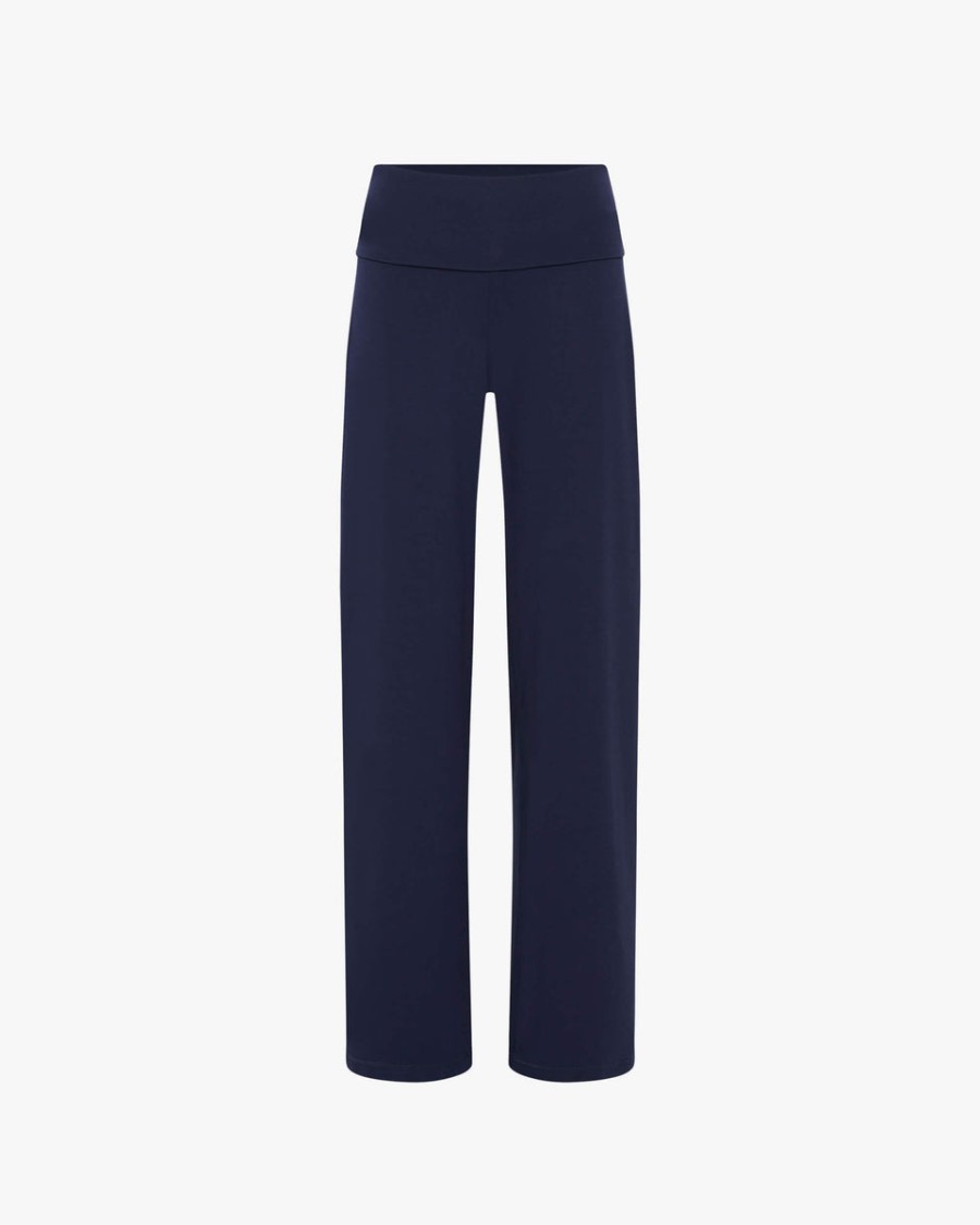 viskose-jazzhose mit umgeschlagenem bund