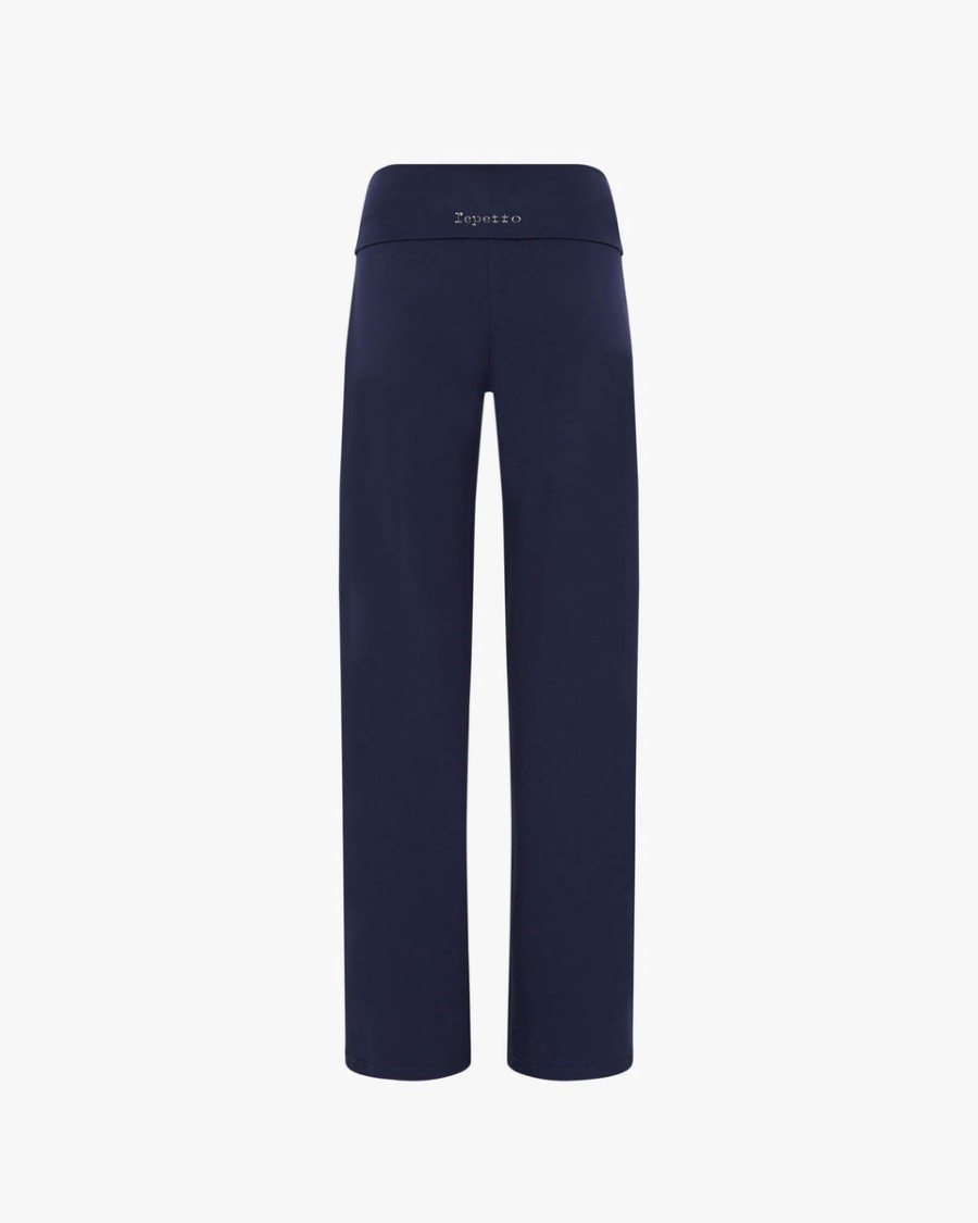 viskose-jazzhose mit umgeschlagenem bund