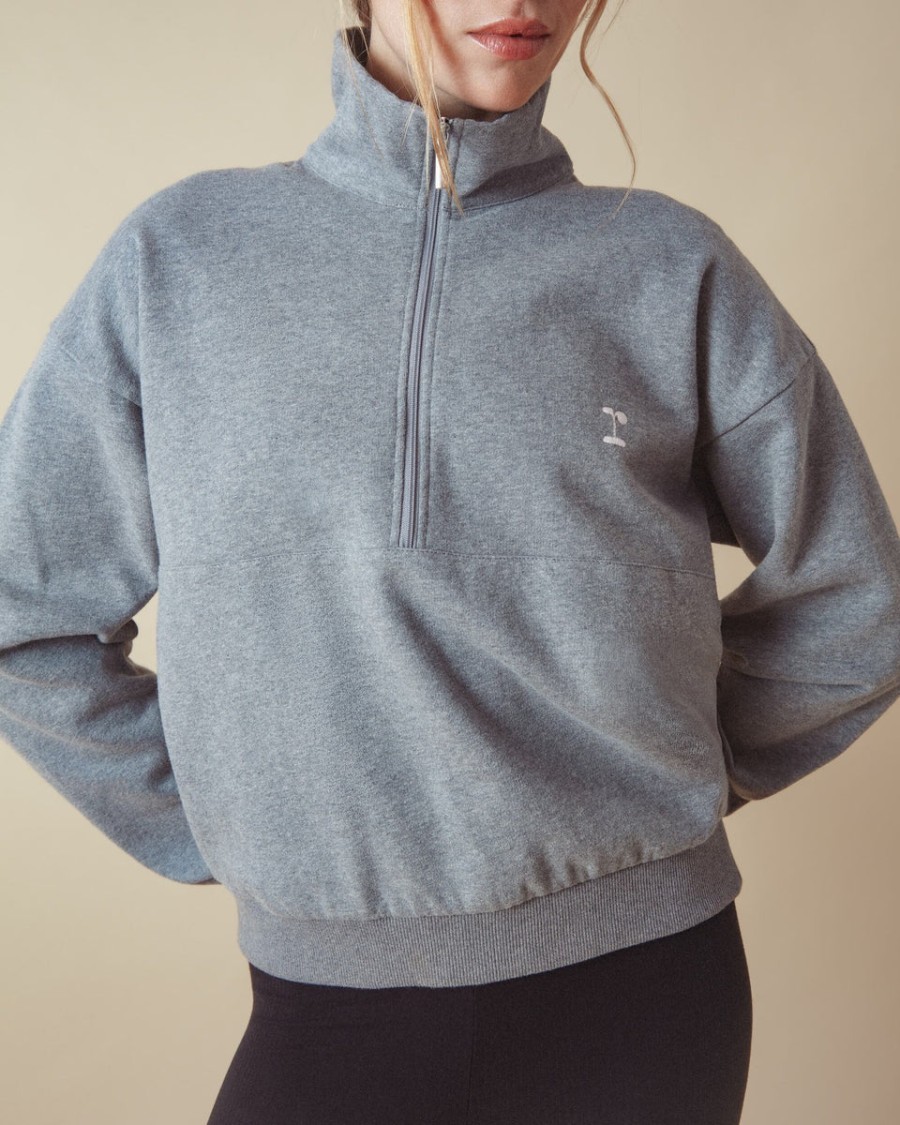 sweatshirt mit halbem reißverschluss