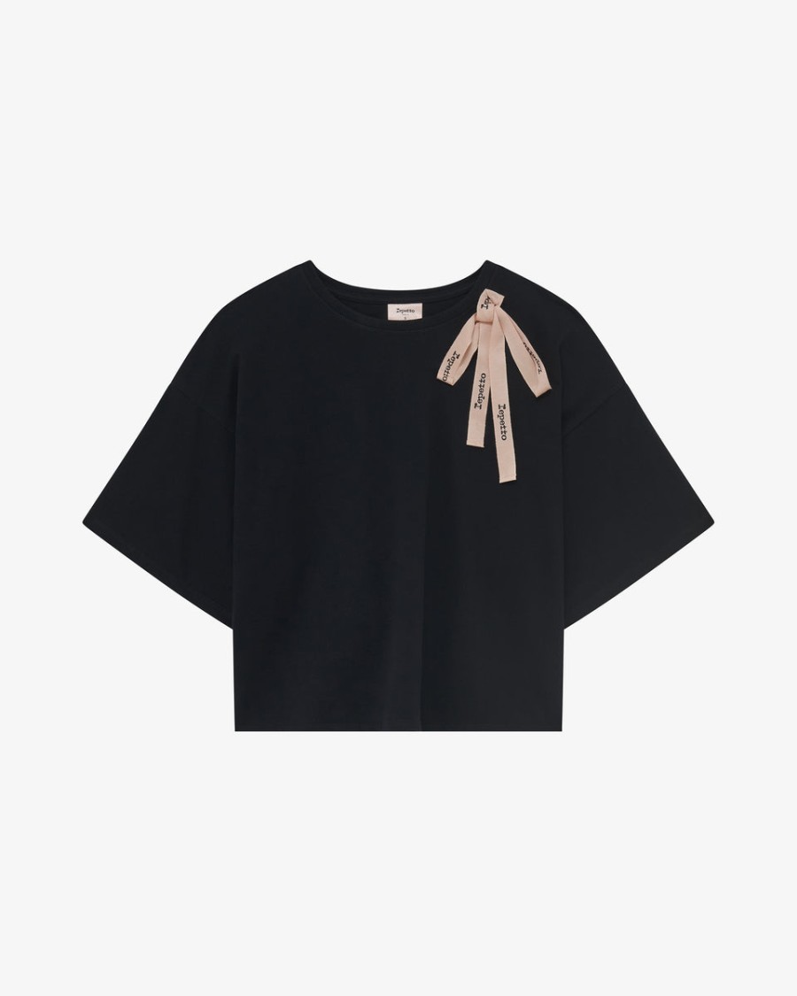 t-shirt mit schleife an den schultern