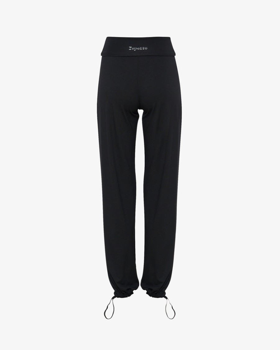 viskose-jazzhose mit umgeschlagenem bund